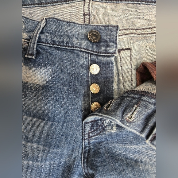 7 FOR ALL MANKIND Josephina Skinny Boyfriend Distressed Blue Jeans. Size 26 - Picture 13 of 15